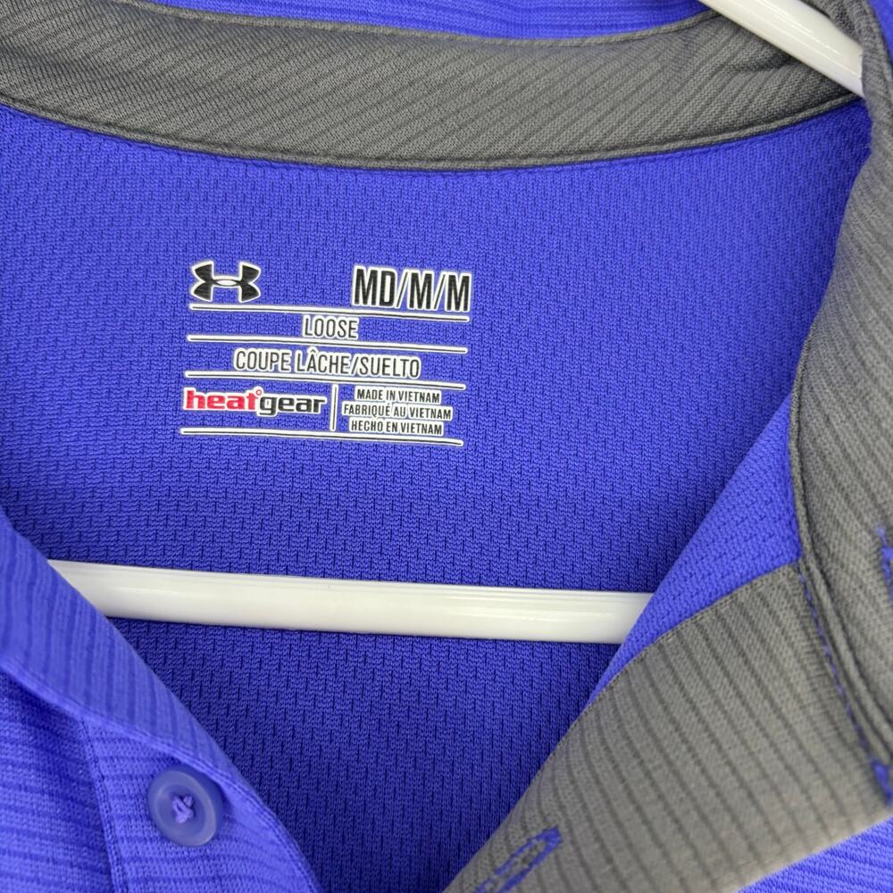 Under Armour Men's UA Tech Polo Purple HeatGear Loose Fit Medium - Picture 6 of 14